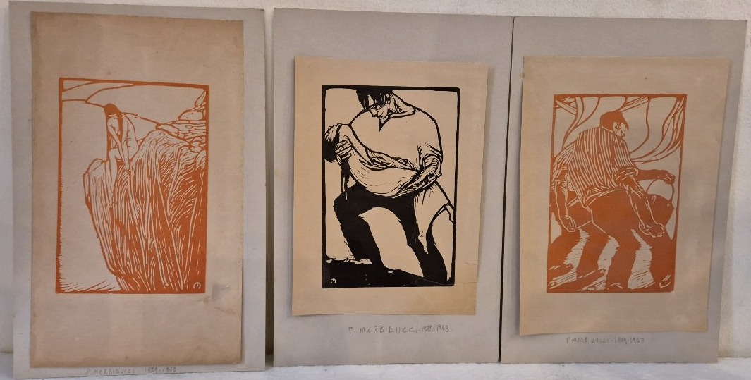Tre xilografie Publio Morbiducci XX secolo