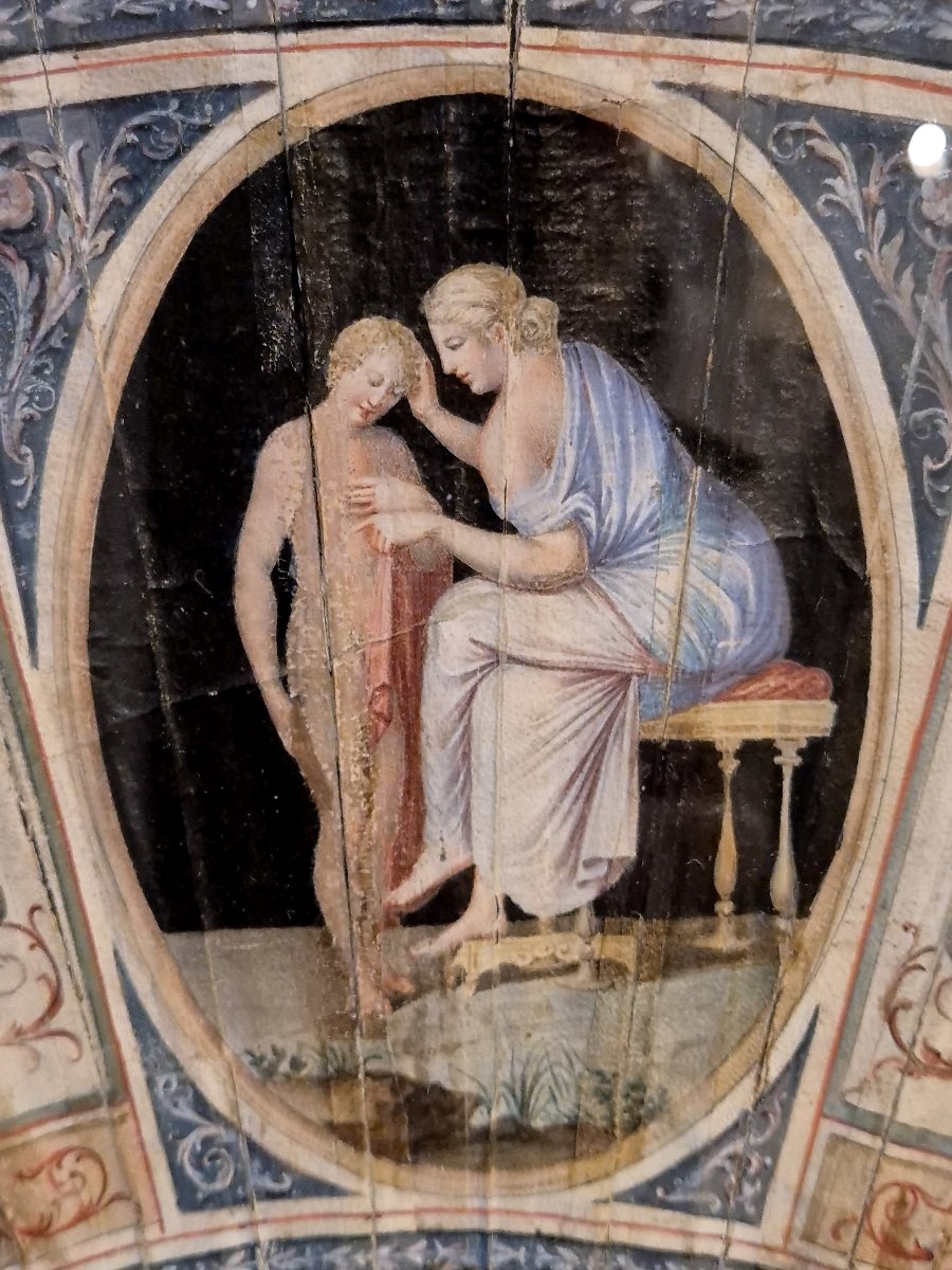 Ventaglio Grand Tour Roma neoclassico XVIII secolo-photo-3