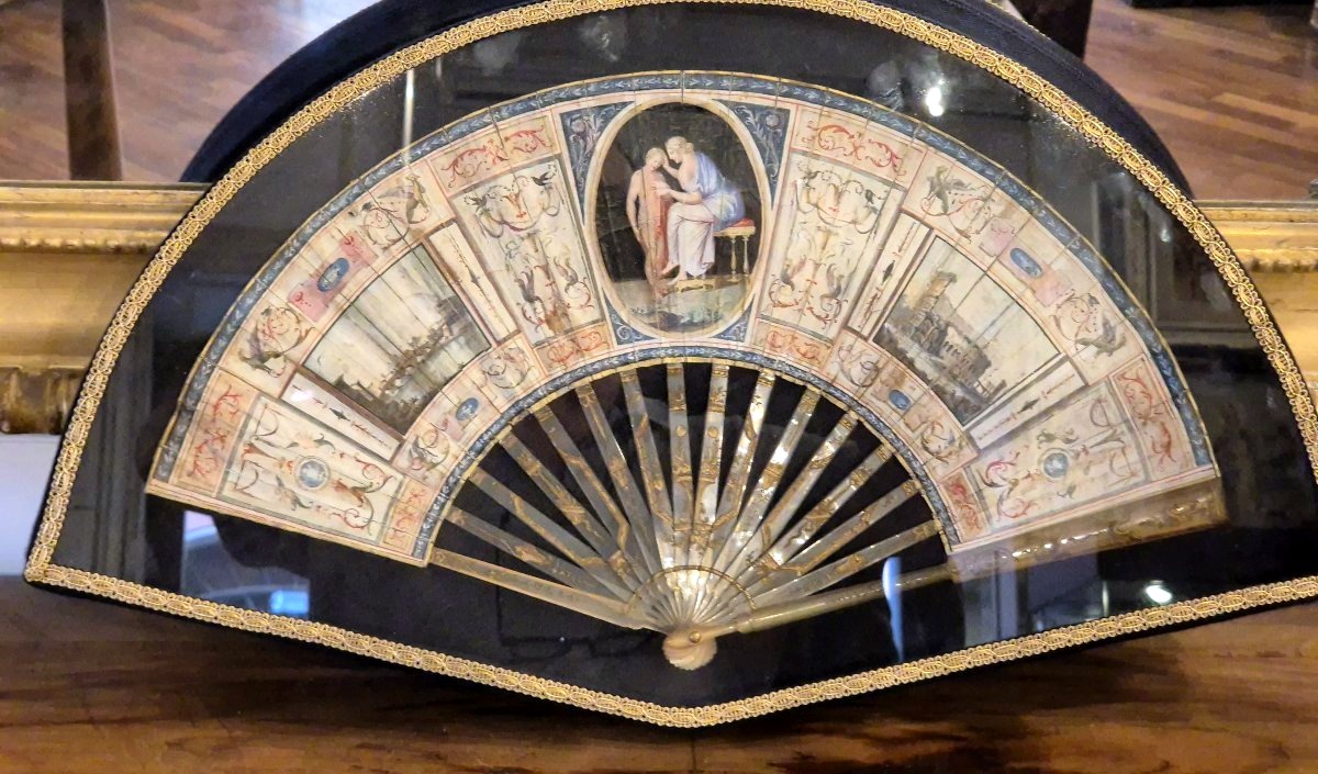 Ventaglio Grand Tour Roma neoclassico XVIII secolo