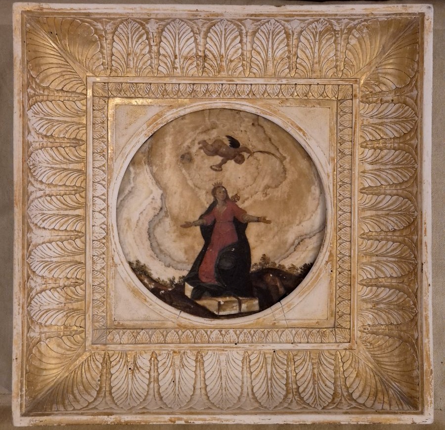 Scuola Romana Santa Cristina da Bolsena olio su alabastro XVIII secolo