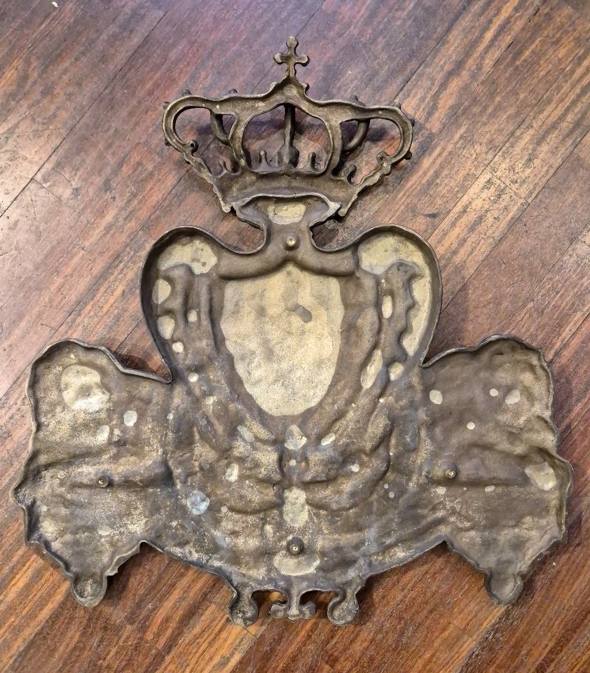 Stemma in bronzo casa Savoia Umberto I XIX secolo-photo-2