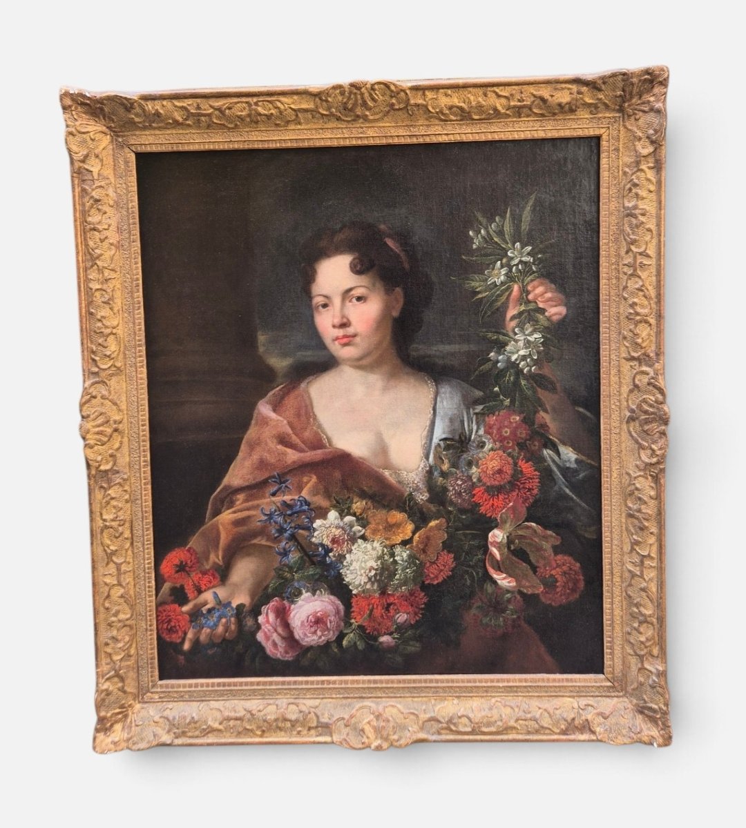 Ritratto di dama come Flora , Dipinto Italia XVII Secolo 