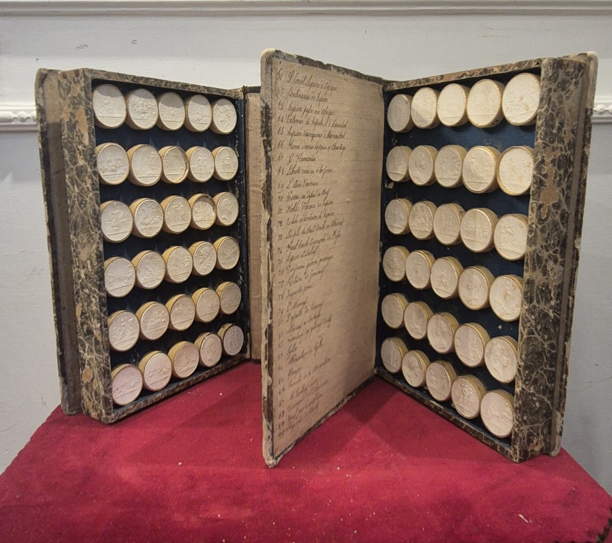 Coppia di finti libri con collezione di sigilli, Italia XIX secolo Grand Tour-photo-4