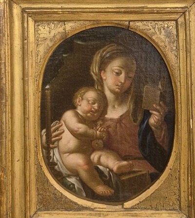 Madonna leggente con bambino , dipinto Roma XVIII Secolo -photo-2