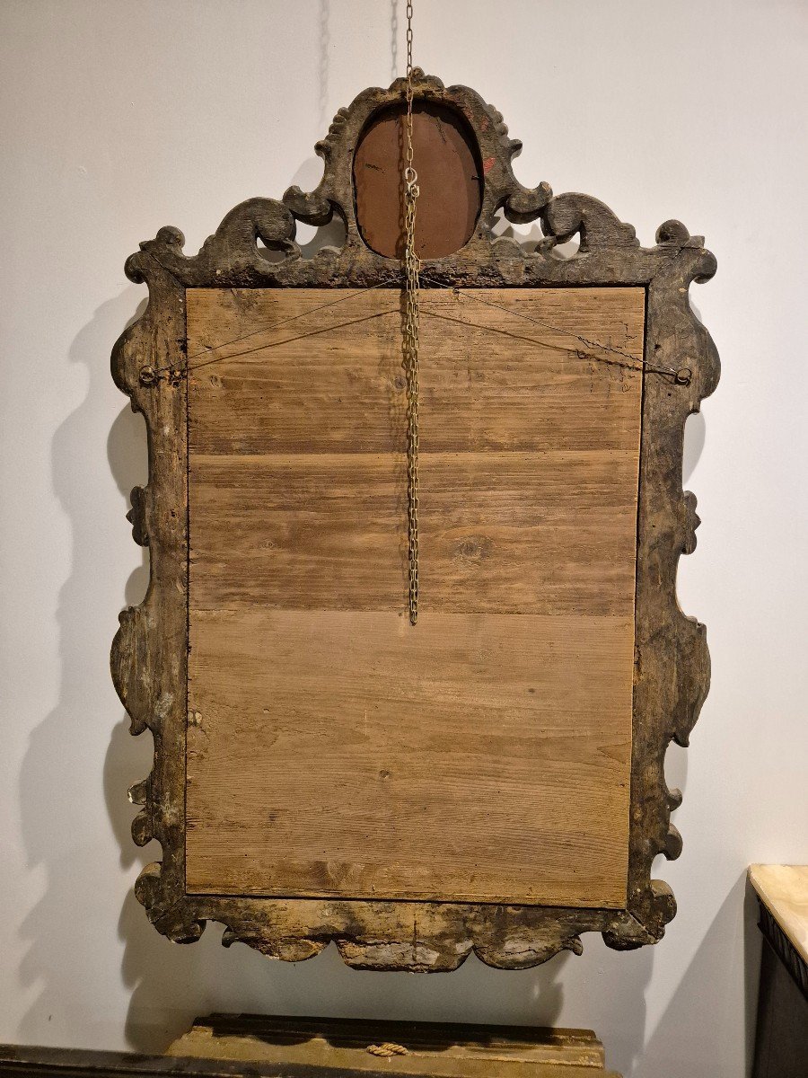 Specchiera , legno intagliato ed argentato, Italia XVIII Secolo-photo-4