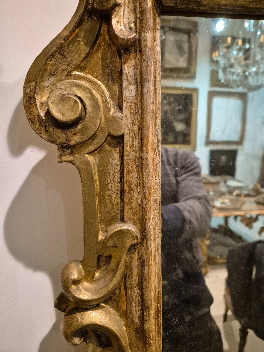 Specchiera , legno intagliato ed argentato, Italia XVIII Secolo-photo-1