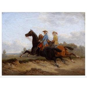 Passeggiate a Cavallo. Quadri di E.B.J, Swebach Francia XIX secolo 