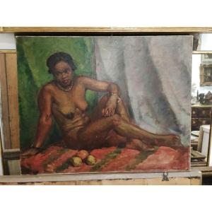 ritratto di ragazza nuda con frutta, Dipinto, Francia 1930