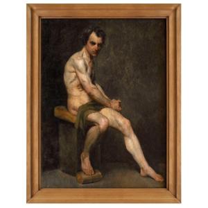 Nudo seduto, Dipinto Francia XIX Secolo 