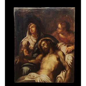Deposizione, dipinto olio su tela Napoli XVIII Secolo 