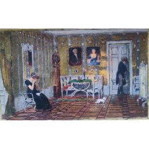 Il litigio, Dipinto olio su tela, Italia fine XIX Secolo 