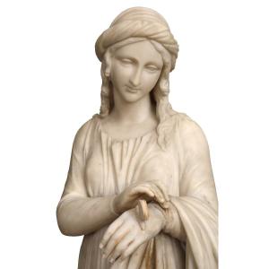 Psiche , allegoria dell anima , Scultura in marmo int. a L. Bartolini Firenze XIX Secolo , 