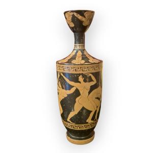 Vaso con scene erotiche, Terracotta dipinta , dall antico, Italia XIX Secolo Grandtour