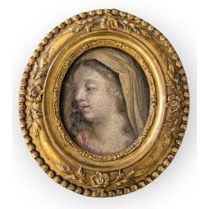 testa di madonna, dipinto Francia XVIII Secolo 