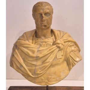 Busto di imperatore in marmo giallo antico Grand Tour XIX secolo