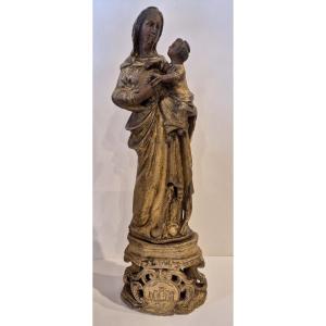 Statua in alabastro Madonna con Bambino Trapani Sicilia XVIII secolo 