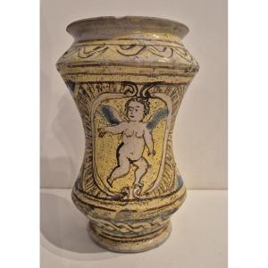 Albarello maiolica Burgio Sicilia XVIII secolo