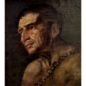 Studio di testa : prigioniero , Dipinto Italia XIX Secolo