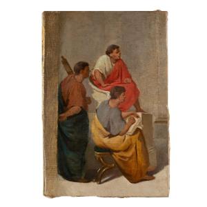Senatori , dipinto olio su tela , Francia o Italia XIX Secolo 