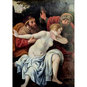 Susanna ed i vecchioni, Dipinto Genova XVII Secolo
