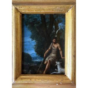 San Giovanni Battista , dipinto olio su rame , Venezia XVII Secolo