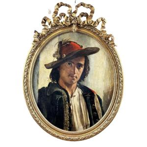 Ritratto di giovane uomo, Dipinto, Roma XIX Secolo Grandtour