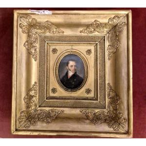 Scuola francese Ritratto di Armand de Coulaincourt duca di Vicenza Impero Napoleone XIX secolo