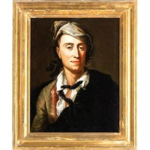 Ritratto d uomo con la camicia slacciata , Dipinto Venezia  XVIII Secolo grand tour