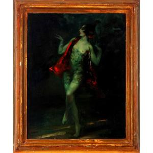 Scuola tedesca Arnolf de Bouché olio su tela La Spagnola XX secolo