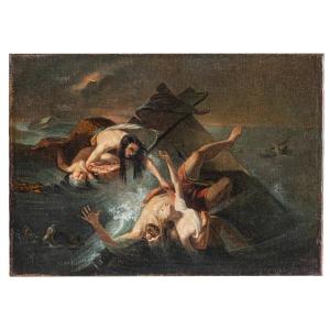 Scena di naufragio, dipinto Italia XIX Secolo 