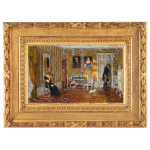 Scena d addio, Dipinto . XIX Secolo 