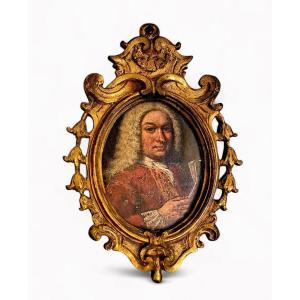 Ritratto d uomo con lettera o partitura, dipinto , Italia XVIII Secolo