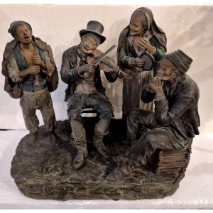 Gruppo in terracotta Giacomo Bongiovanni Caltagirone Sicilia XIX secolo