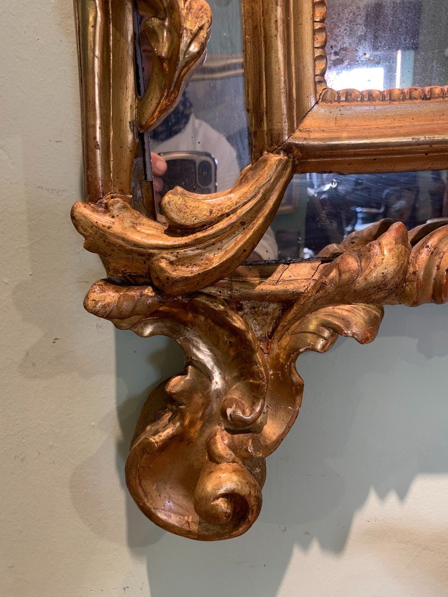 specchiera in legno dorato roma 18" secolo-photo-2
