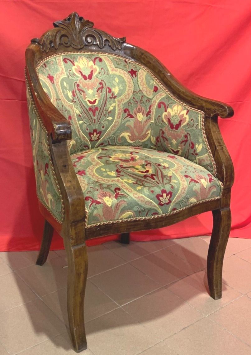 poltroncina da scrittoio in noce primi 800'