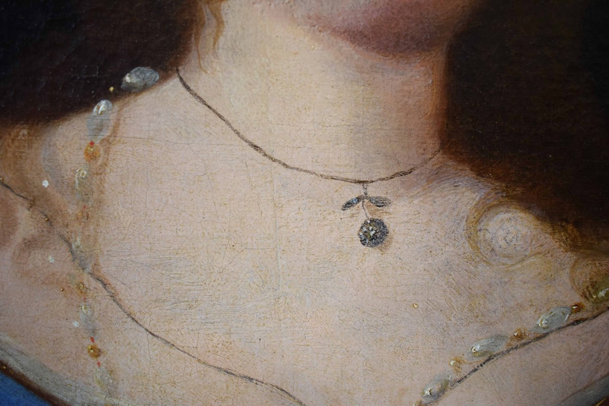 Lorenzo Greuter (1620 – 1668) Ritratto di dama in vesti orientali Olio su tela-photo-1