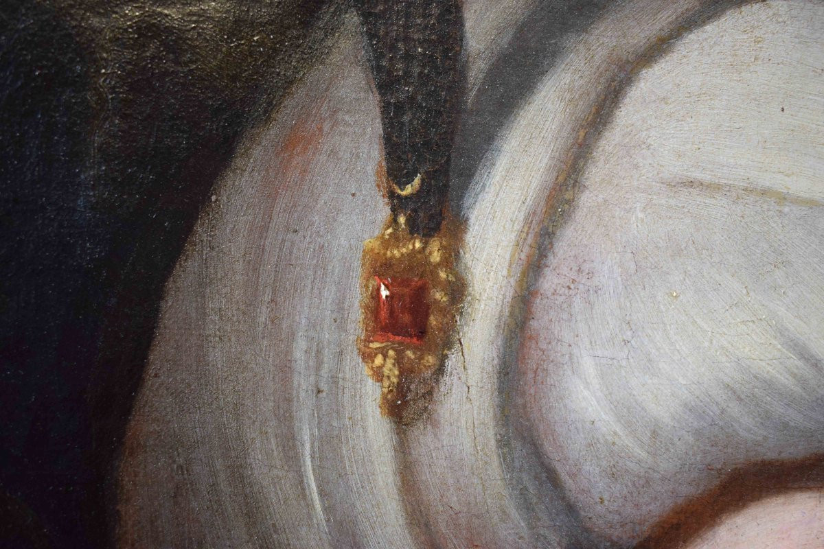 Lorenzo Greuter (1620 – 1668) Ritratto di dama in vesti orientali Olio su tela-photo-3