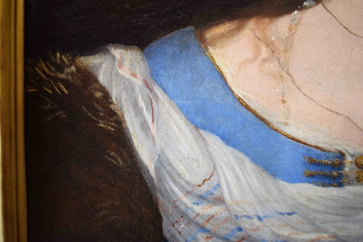 Lorenzo Greuter (1620 – 1668) Ritratto di dama in vesti orientali Olio su tela-photo-7