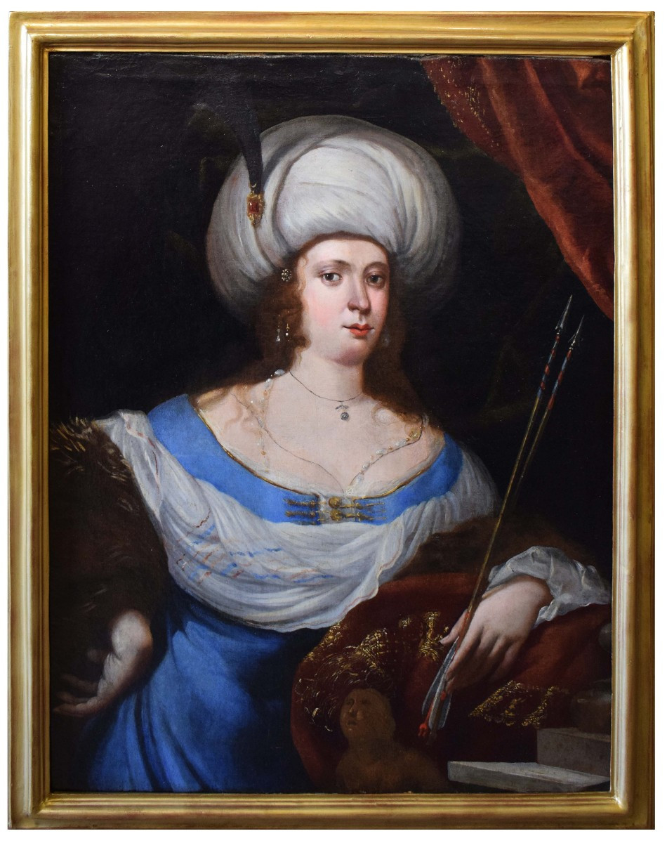 Lorenzo Greuter (1620 – 1668) Ritratto di dama in vesti orientali Olio su tela