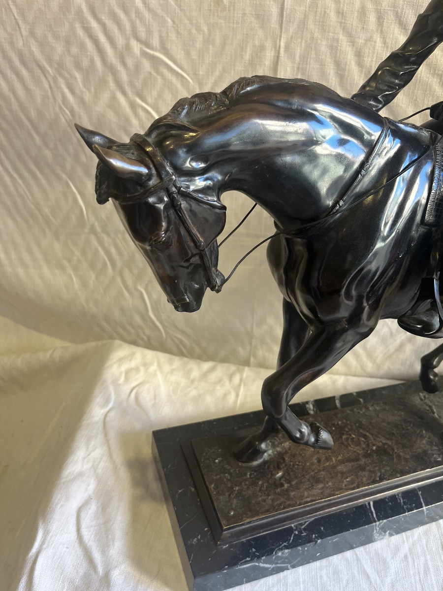 cavallo con fantino in bronzo -photo-2