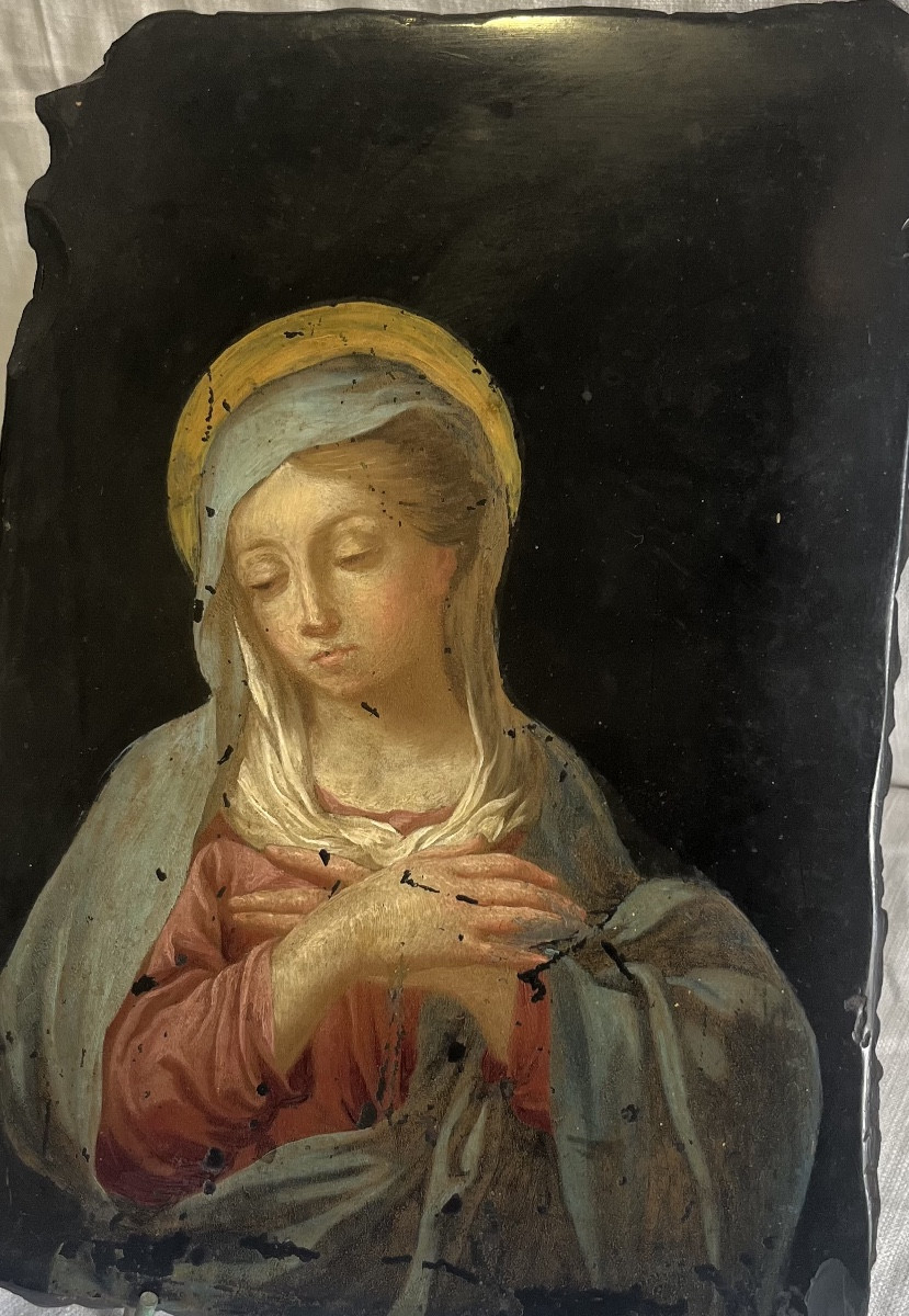 madonna dipinta su ardesia 