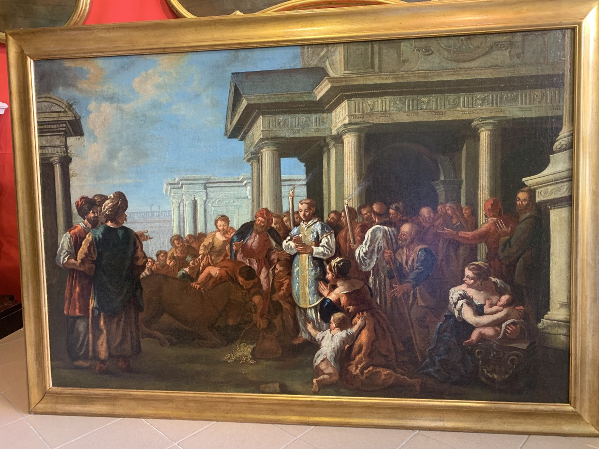 dipinto raffigurante il miracolo del mulo e sant' antonio -photo-2