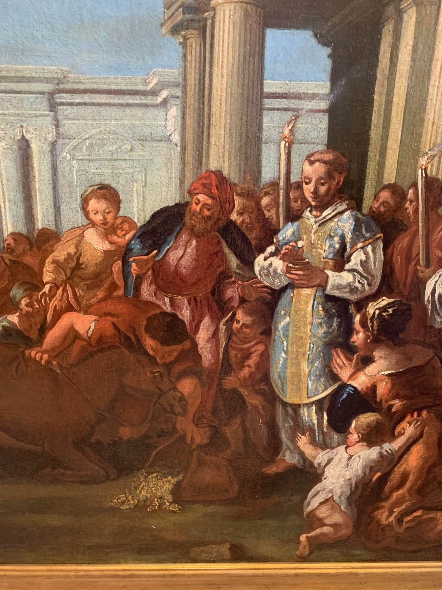dipinto raffigurante il miracolo del mulo e sant' antonio -photo-4