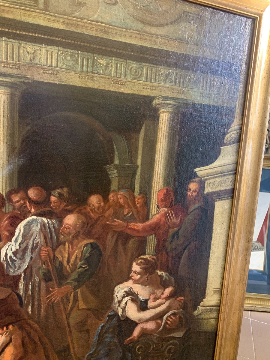 dipinto raffigurante il miracolo del mulo e sant' antonio -photo-1