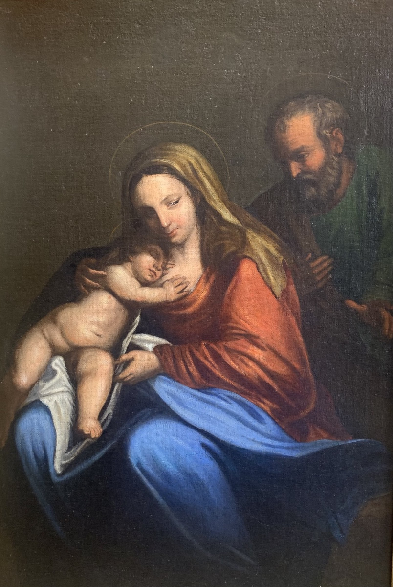 dipinto raffigurante sacra famiglia 