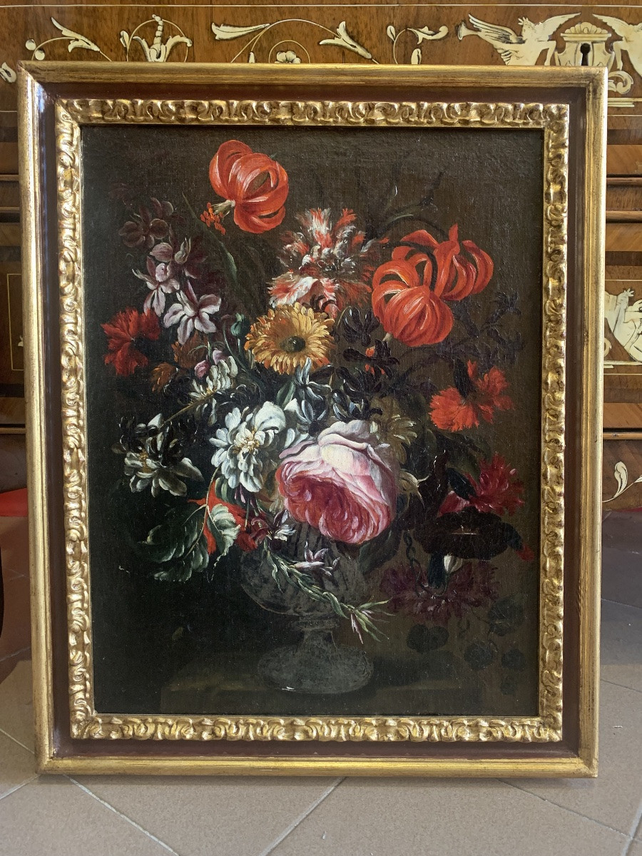 dipinto raffigurante vaso con fiori -photo-2