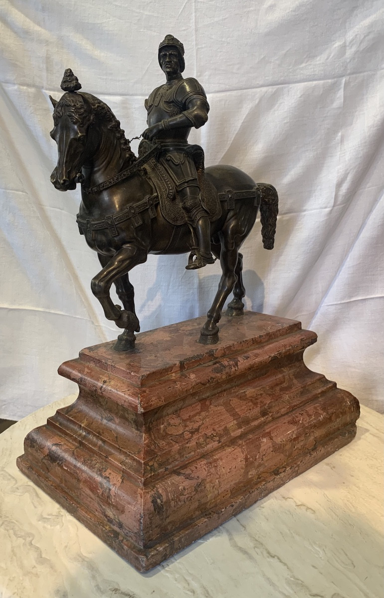 bronzo raffigurante guerriero a cavallo
