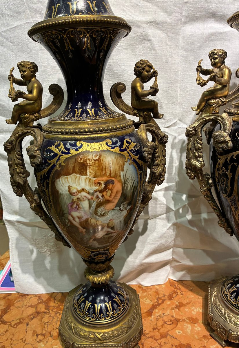 coppia di vasi di Sevres in porcellana e bronzo fine800'-photo-4
