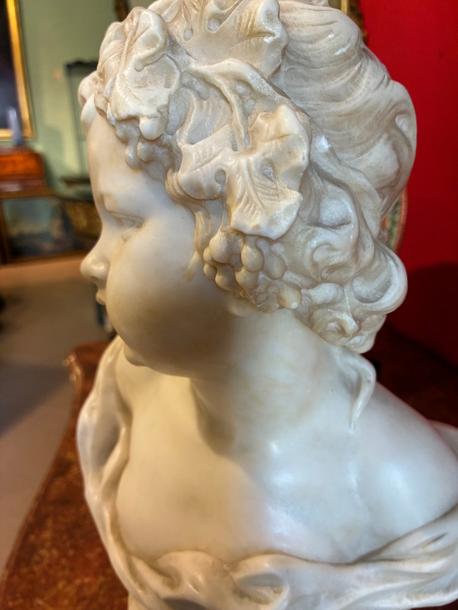 busto di bambina montato su base in marmo rosso verona fine 800'-photo-3