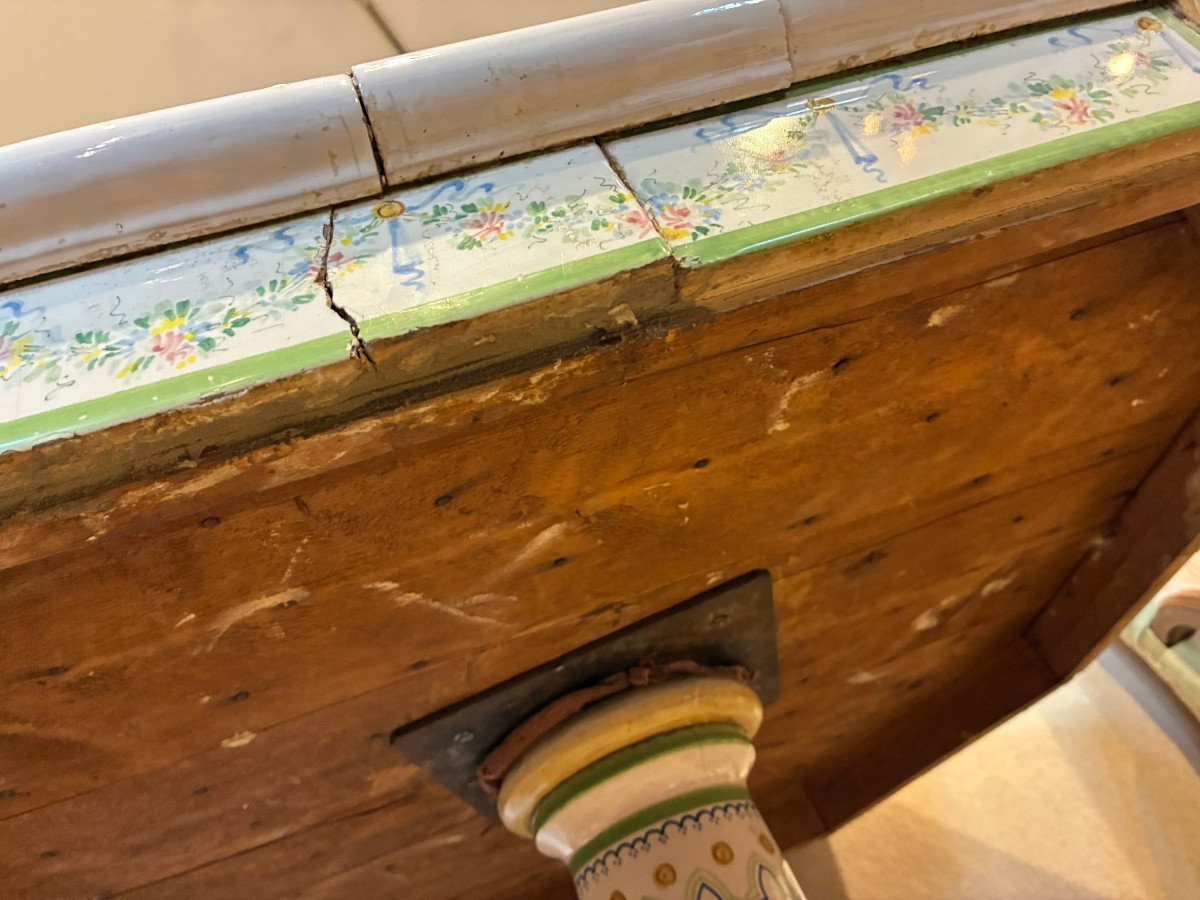 tavolo ottagonale in porcellana di bassano primi 800'-photo-1